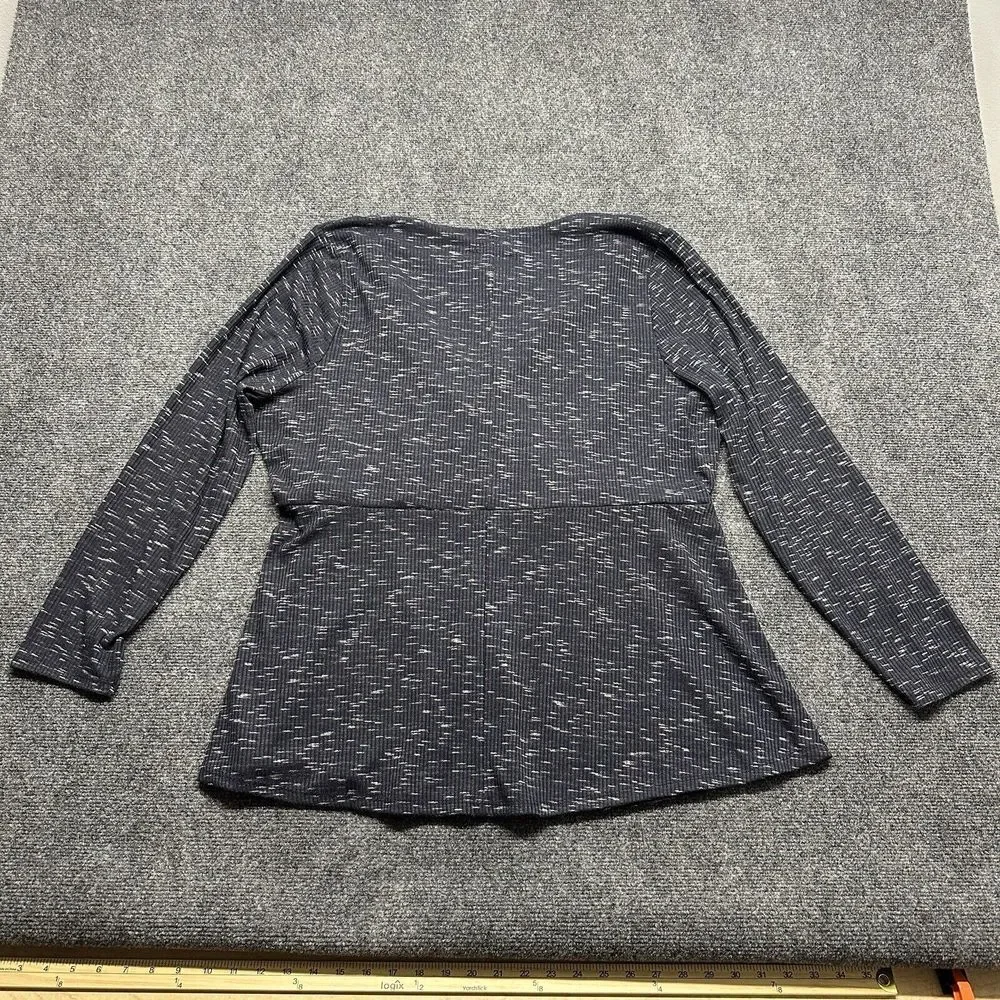 Lane Bryant Blouse Size 18 20 Charcoal Ribbed Faux Wrap Comfy Causal Office NEW - Picture 6 of 10